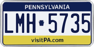 PA license plate LMH5735