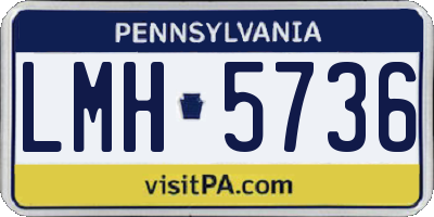PA license plate LMH5736
