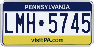 PA license plate LMH5745