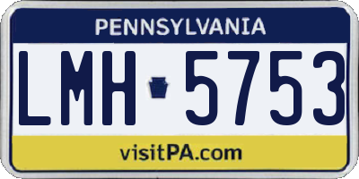PA license plate LMH5753
