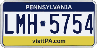 PA license plate LMH5754