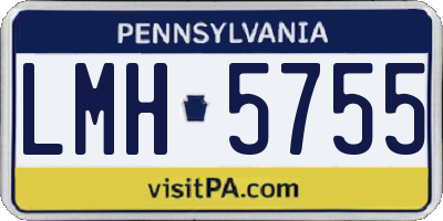 PA license plate LMH5755
