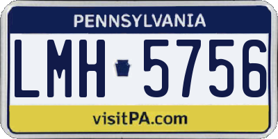 PA license plate LMH5756