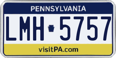 PA license plate LMH5757