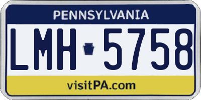 PA license plate LMH5758
