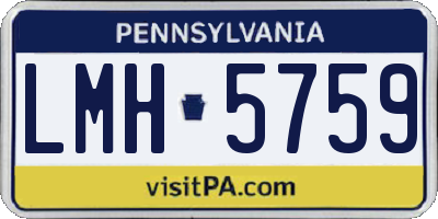 PA license plate LMH5759