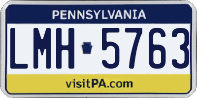 PA license plate LMH5763