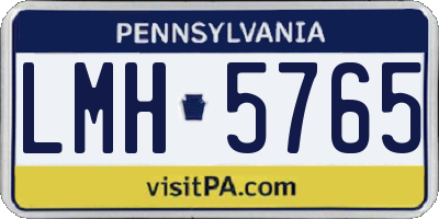 PA license plate LMH5765