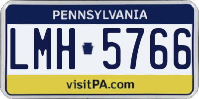 PA license plate LMH5766
