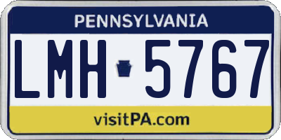 PA license plate LMH5767