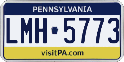 PA license plate LMH5773