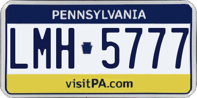 PA license plate LMH5777