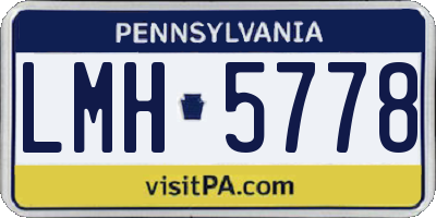 PA license plate LMH5778