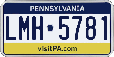 PA license plate LMH5781