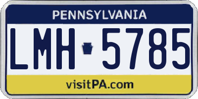 PA license plate LMH5785