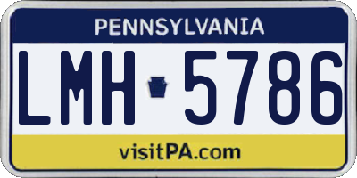 PA license plate LMH5786