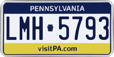 PA license plate LMH5793