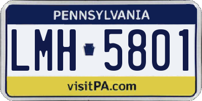 PA license plate LMH5801