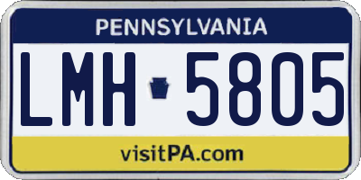 PA license plate LMH5805