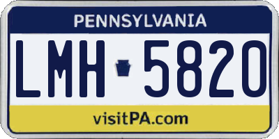 PA license plate LMH5820
