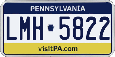 PA license plate LMH5822