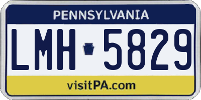 PA license plate LMH5829