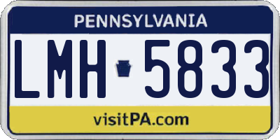 PA license plate LMH5833