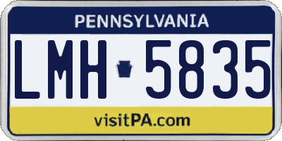 PA license plate LMH5835