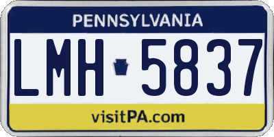 PA license plate LMH5837
