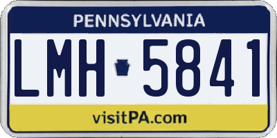 PA license plate LMH5841