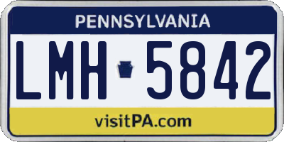 PA license plate LMH5842