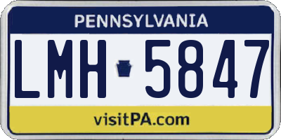 PA license plate LMH5847