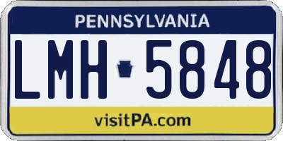 PA license plate LMH5848