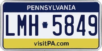 PA license plate LMH5849