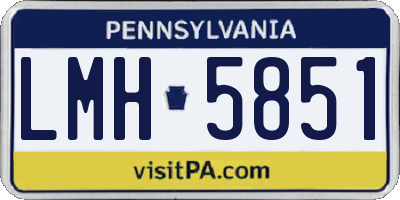 PA license plate LMH5851