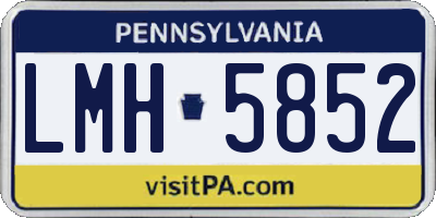 PA license plate LMH5852