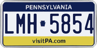 PA license plate LMH5854