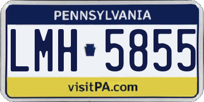 PA license plate LMH5855