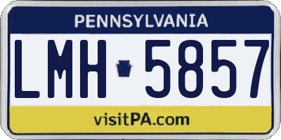 PA license plate LMH5857
