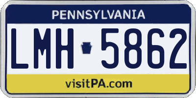 PA license plate LMH5862