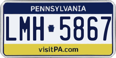 PA license plate LMH5867