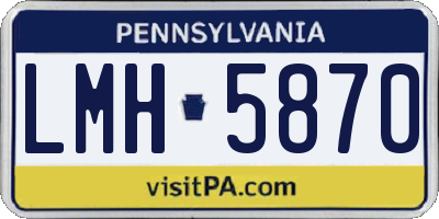PA license plate LMH5870