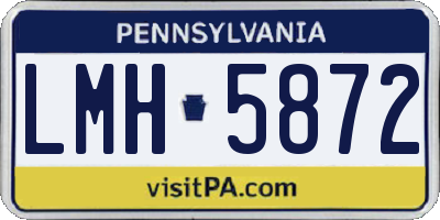 PA license plate LMH5872