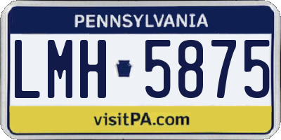 PA license plate LMH5875