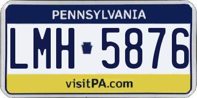 PA license plate LMH5876