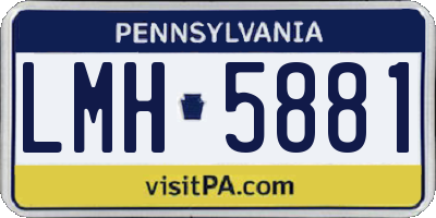 PA license plate LMH5881