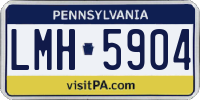 PA license plate LMH5904