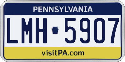 PA license plate LMH5907