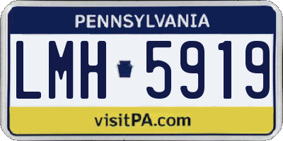 PA license plate LMH5919
