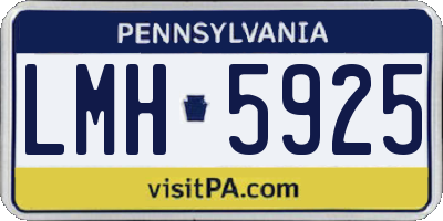 PA license plate LMH5925